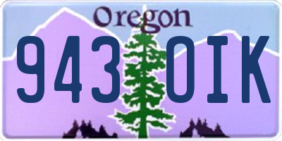 OR license plate 943OIK