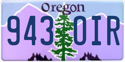 OR license plate 943OIR
