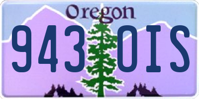 OR license plate 943OIS