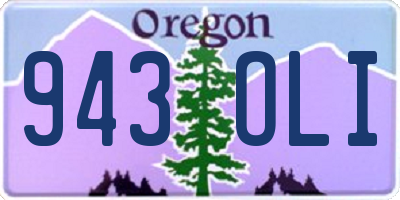 OR license plate 943OLI