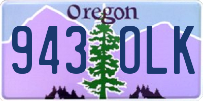 OR license plate 943OLK