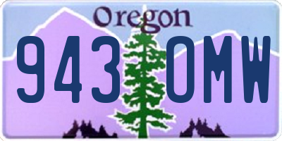 OR license plate 943OMW