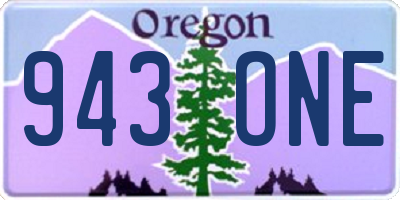 OR license plate 943ONE