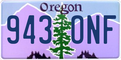 OR license plate 943ONF
