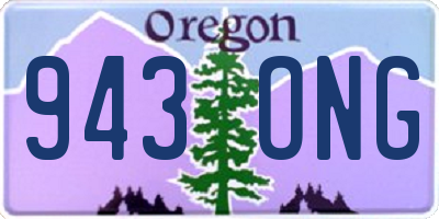 OR license plate 943ONG