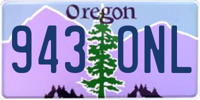 OR license plate 943ONL