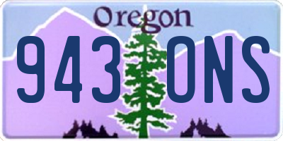 OR license plate 943ONS
