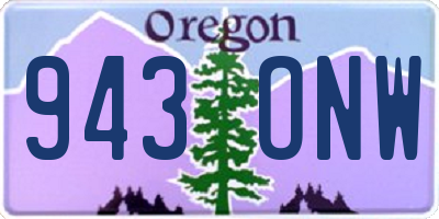 OR license plate 943ONW
