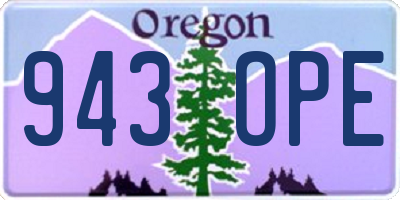 OR license plate 943OPE