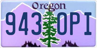 OR license plate 943OPI