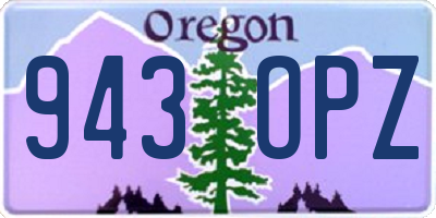 OR license plate 943OPZ