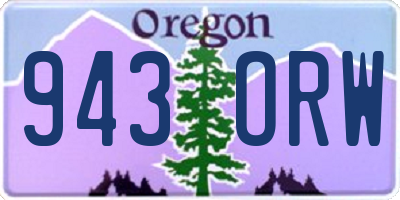 OR license plate 943ORW