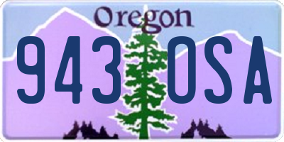 OR license plate 943OSA
