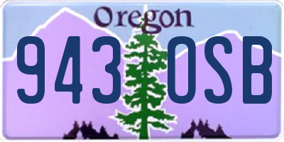 OR license plate 943OSB