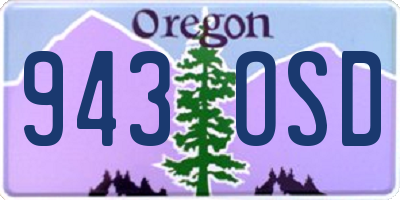 OR license plate 943OSD