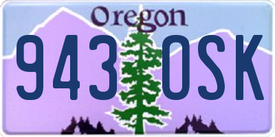 OR license plate 943OSK