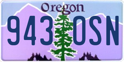 OR license plate 943OSN