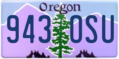 OR license plate 943OSU