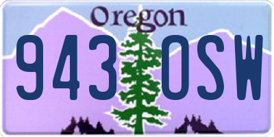 OR license plate 943OSW