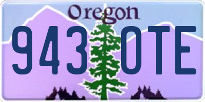OR license plate 943OTE