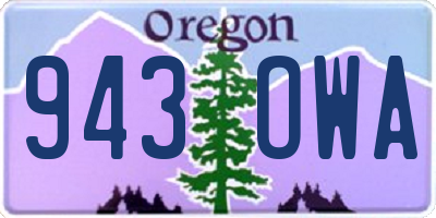 OR license plate 943OWA