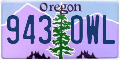 OR license plate 943OWL