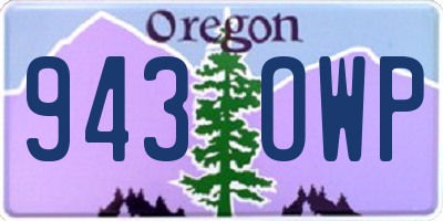 OR license plate 943OWP
