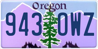 OR license plate 943OWZ