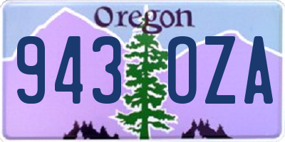 OR license plate 943OZA