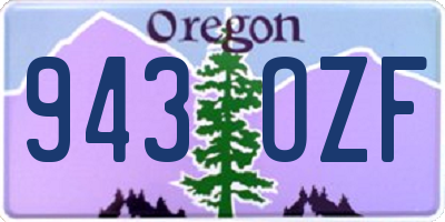 OR license plate 943OZF