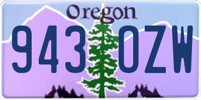 OR license plate 943OZW