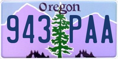 OR license plate 943PAA