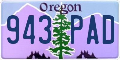 OR license plate 943PAD