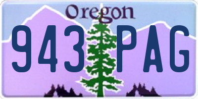 OR license plate 943PAG