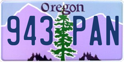 OR license plate 943PAN
