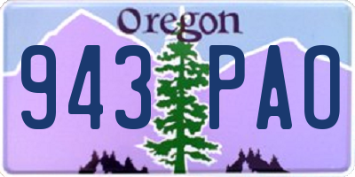 OR license plate 943PAO