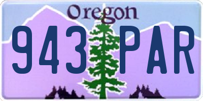 OR license plate 943PAR