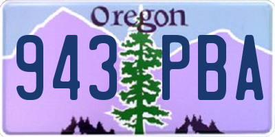 OR license plate 943PBA