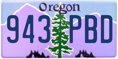OR license plate 943PBD