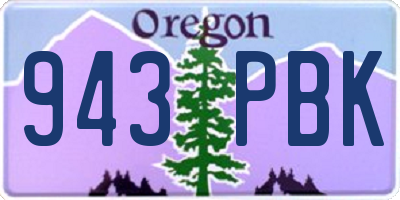 OR license plate 943PBK