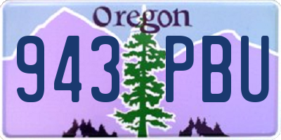 OR license plate 943PBU