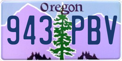 OR license plate 943PBV