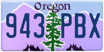 OR license plate 943PBX