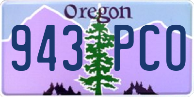OR license plate 943PCO