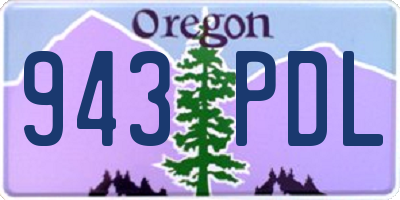 OR license plate 943PDL