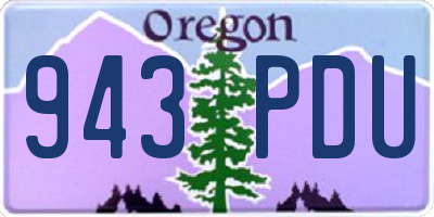 OR license plate 943PDU