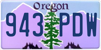 OR license plate 943PDW