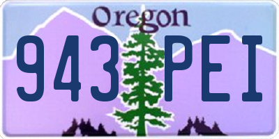 OR license plate 943PEI