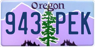 OR license plate 943PEK