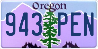 OR license plate 943PEN